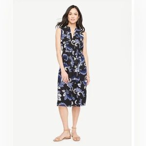 Ann Taylor Sleeveless Paisley Flare Midi Dress Size 8